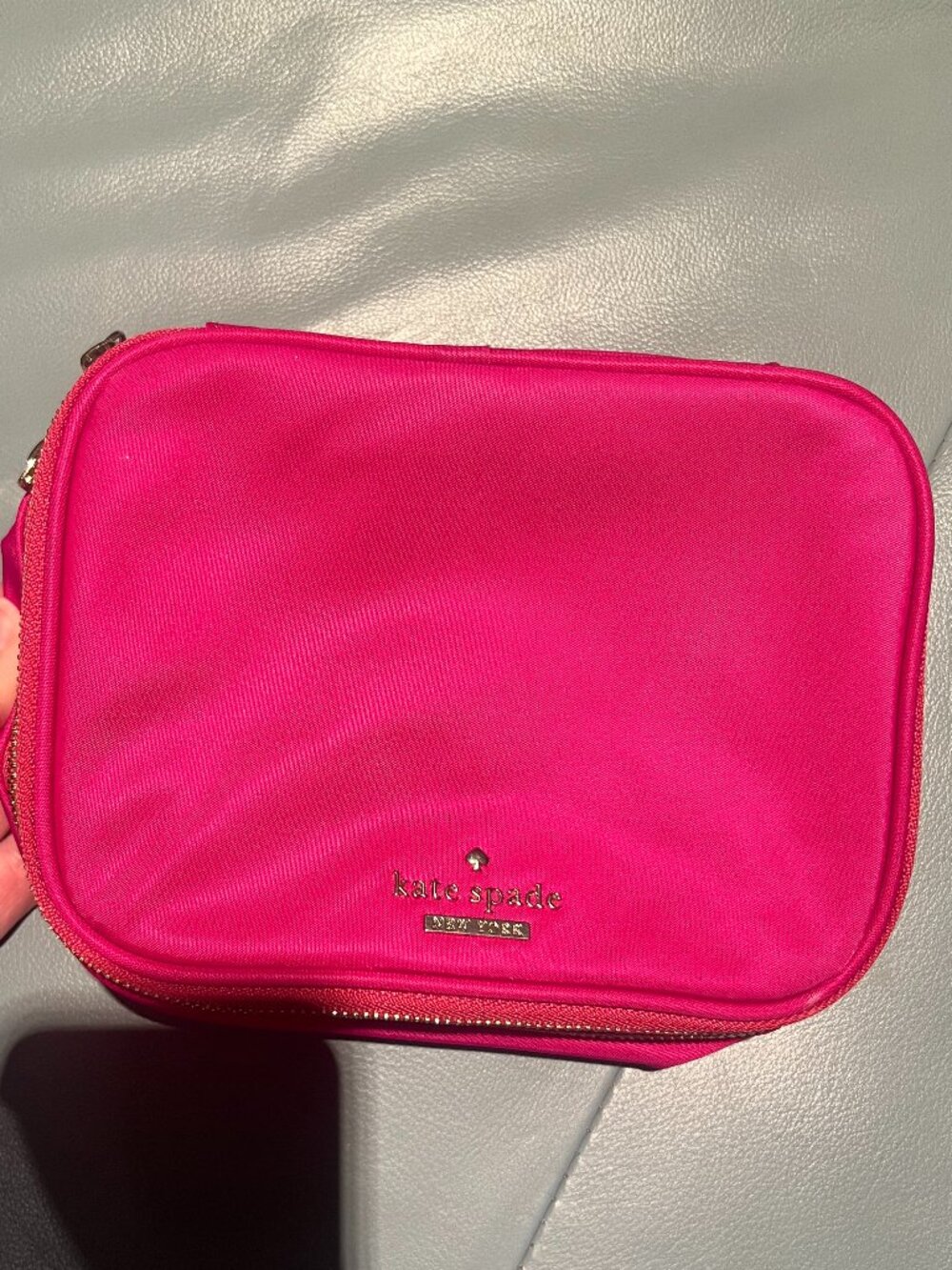 kate spade hot pink nylon travel jewelry case bag like new no tags
